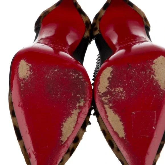 Leopard Print Spiked Christian Louboutin 80 mm Heels - Picture 4 of 5